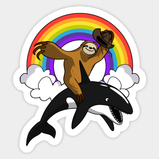 Sloth Riding Orca Whale Sticker